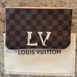 Authentic Louis Vuitton Double Zip Damier Ebene Pochette